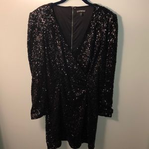 Express Black Sequin Dress